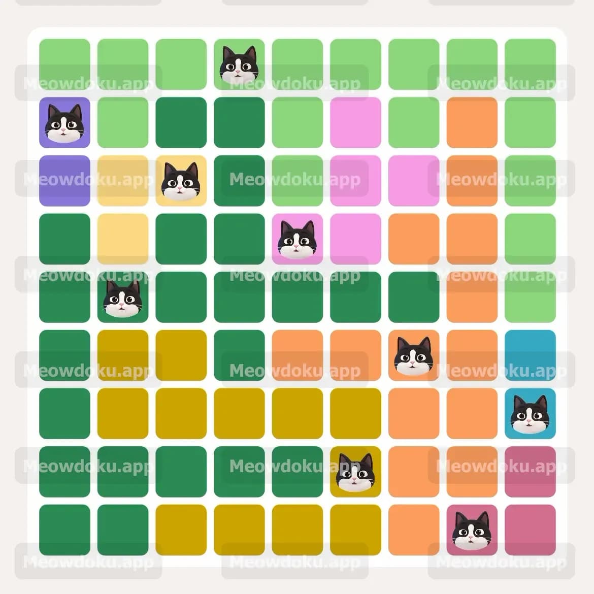Meowdoku Level 124 Answer, Cheat & Solution