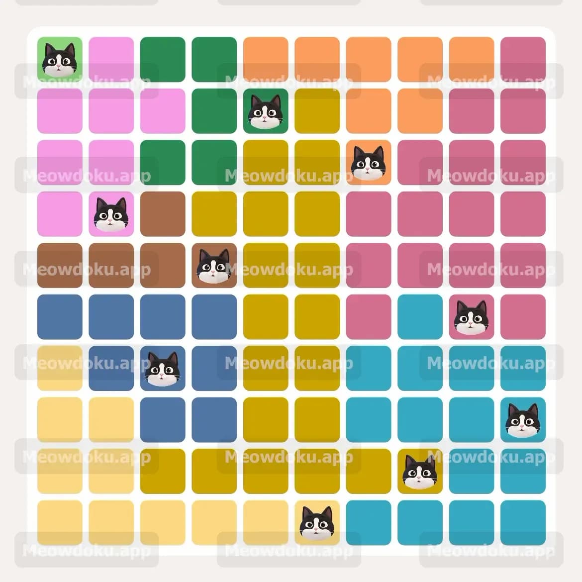 Meowdoku Level 100 Answer, Cheat & Solution
