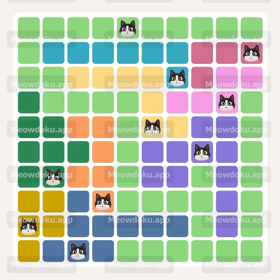 Meowdoku Level 58 Answer, Cheat & Solution