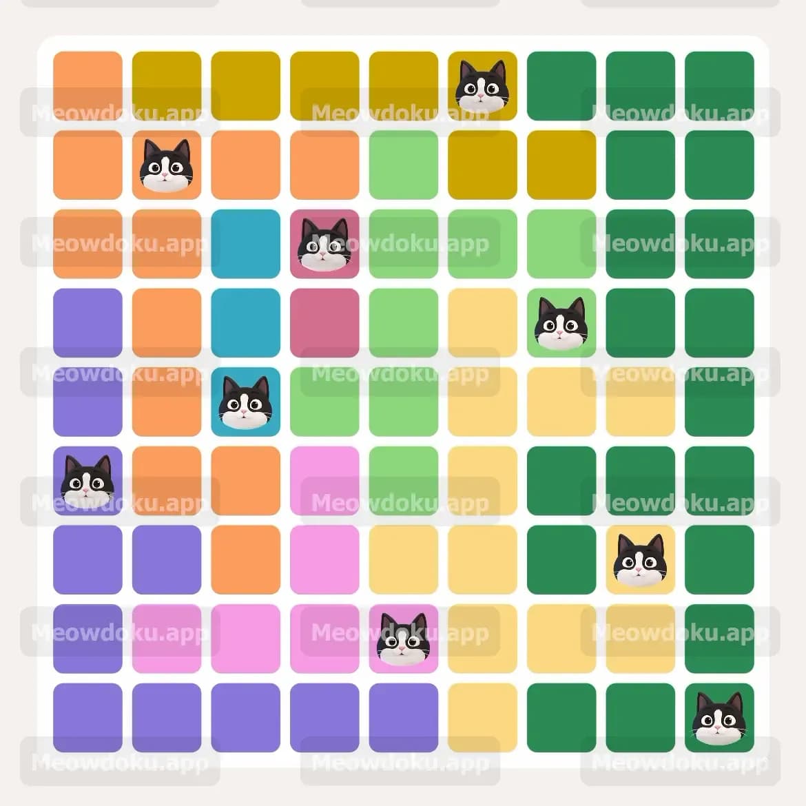 Meowdoku Level 34 Answer, Cheat & Solution
