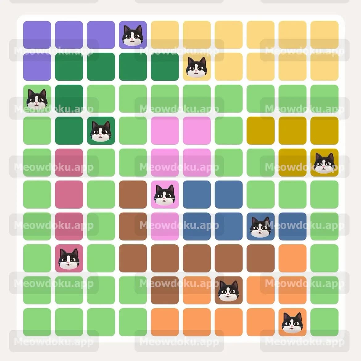 Meowdoku Level 206 Answer, Cheat & Solution