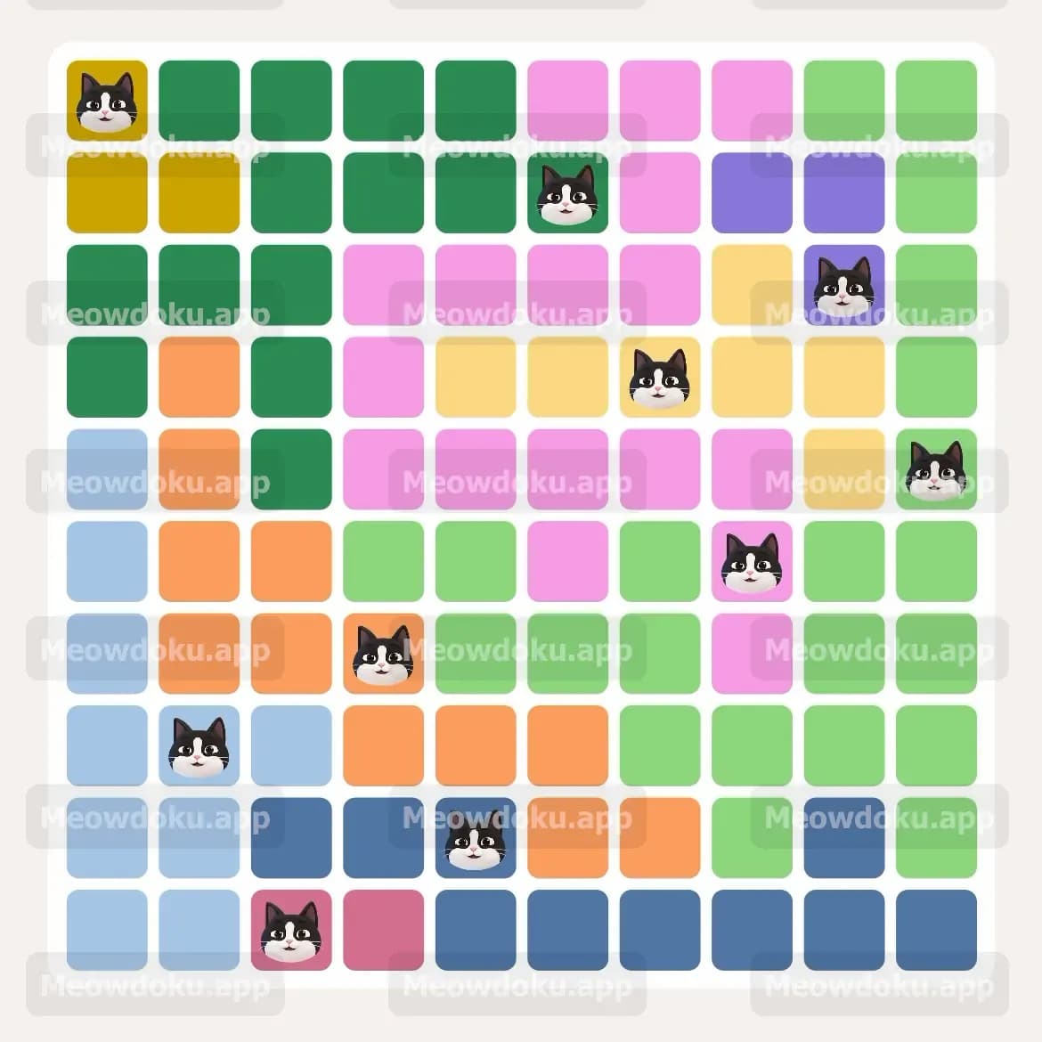 Meowdoku Level 210 Answer, Cheat & Solution