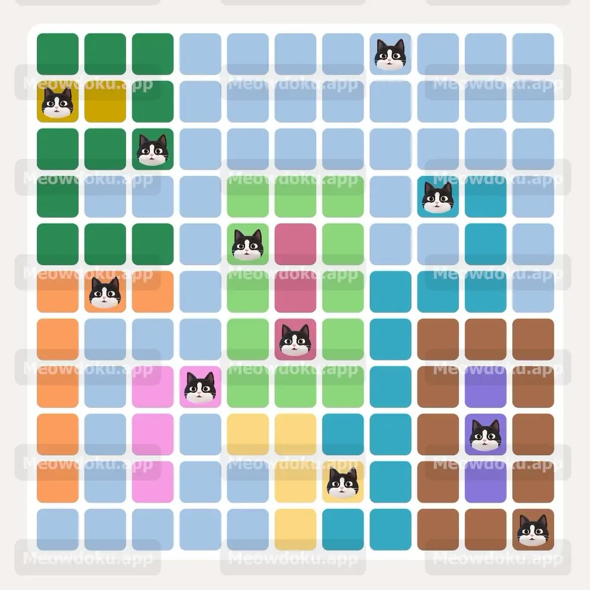 Meowdoku Level 200 Answer, Cheat & Solution