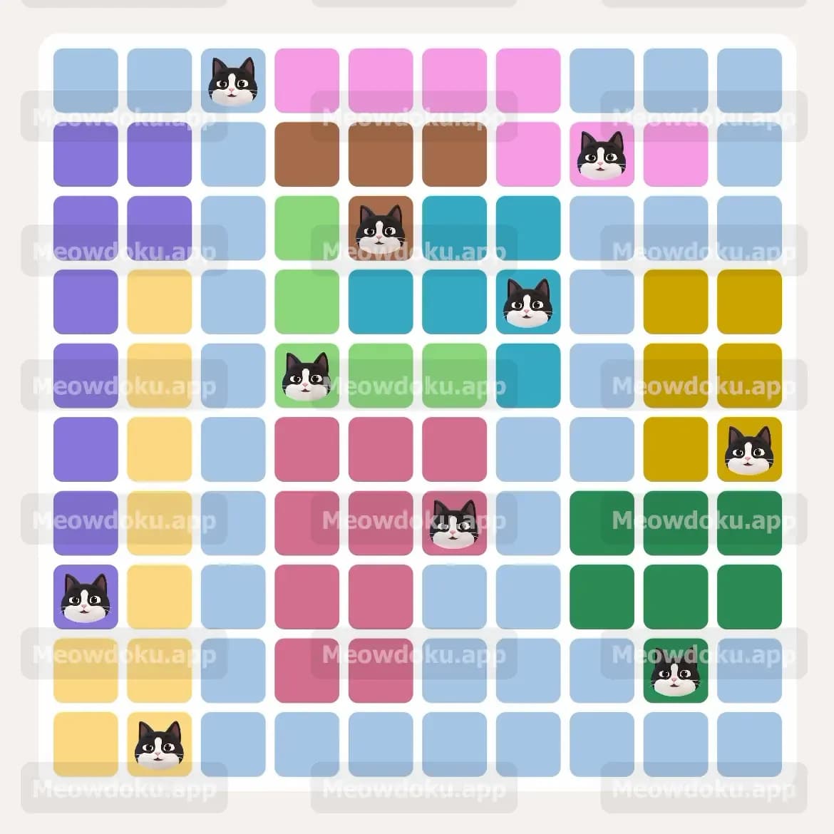 Meowdoku Level 182 Answer, Cheat & Solution