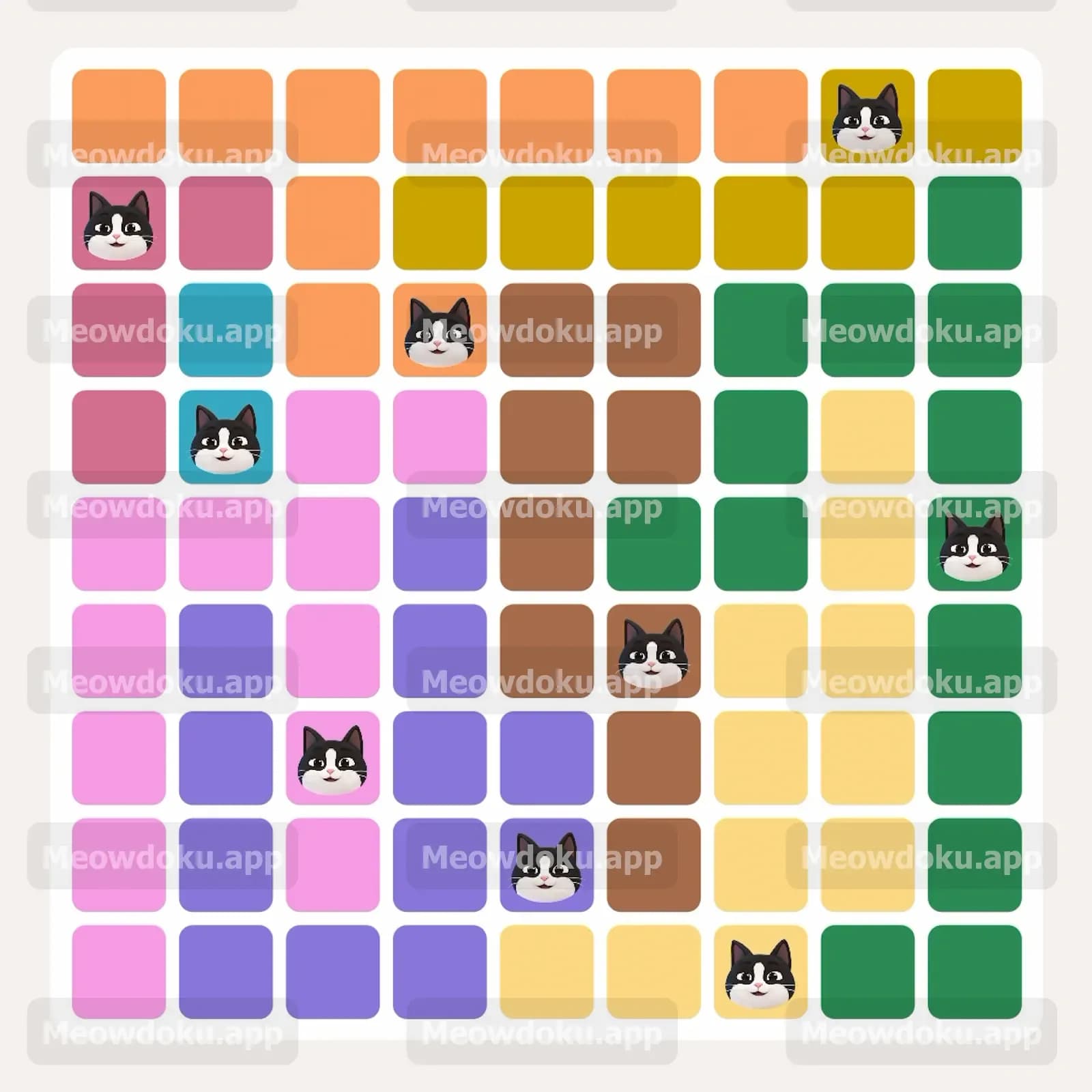Meowdoku Level 254 Answer, Cheat & Solution