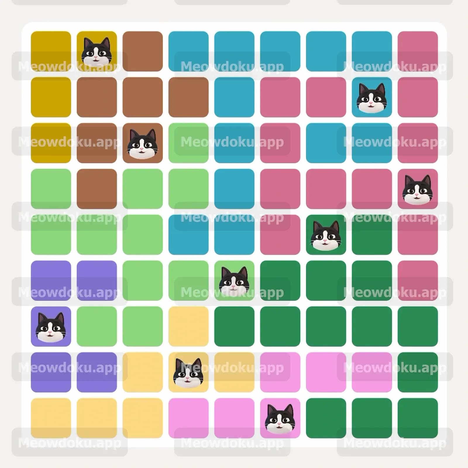 Meowdoku Level 287 Answer, Cheat & Solution