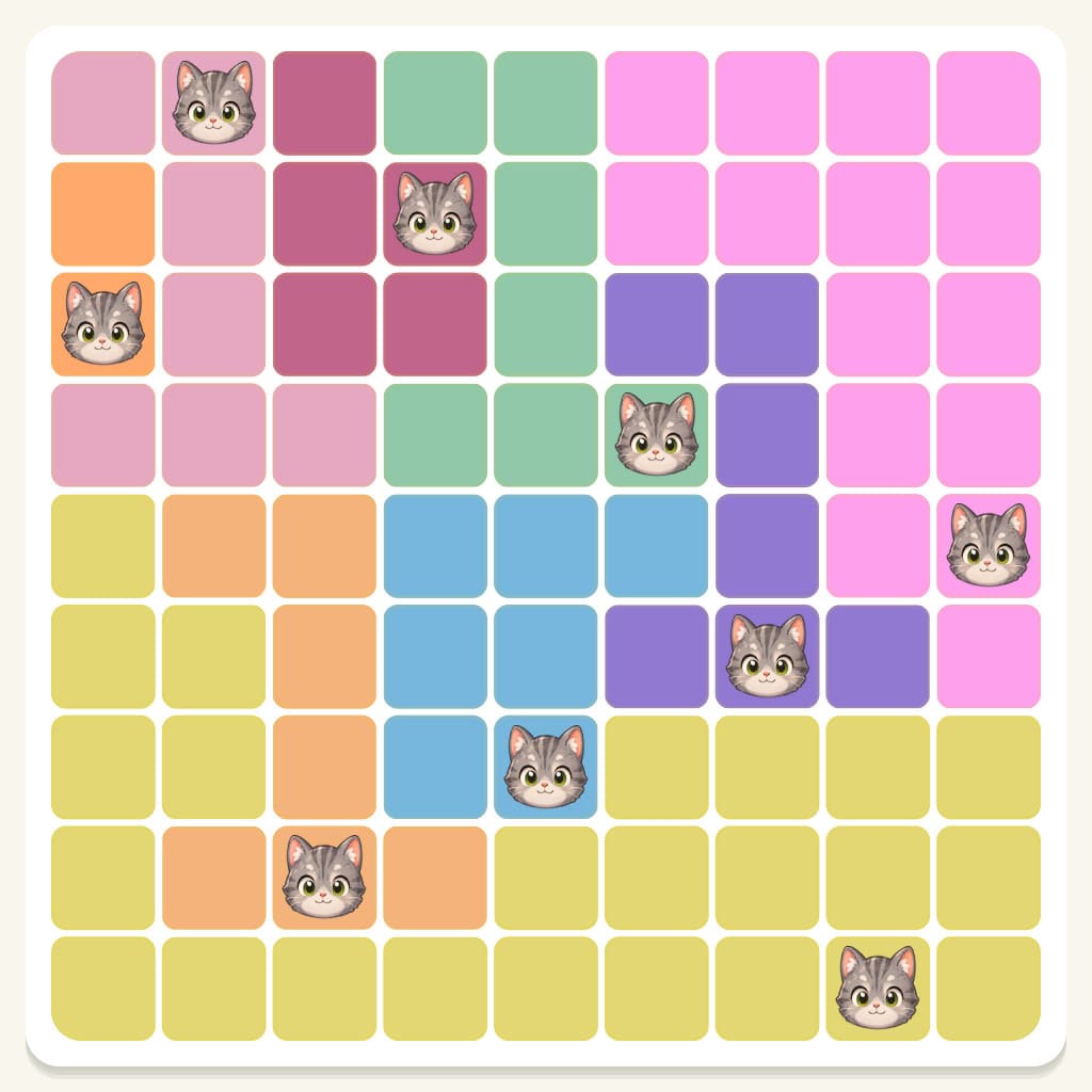 Meowdoku Level 198 Answer, Cheat & Solution